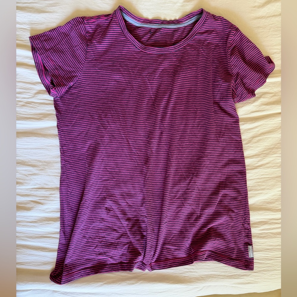 Columbia Pink and Black Striped Tee